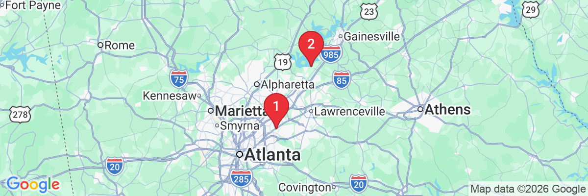 Map showing facility locations