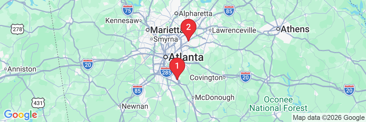 Map showing facility locations