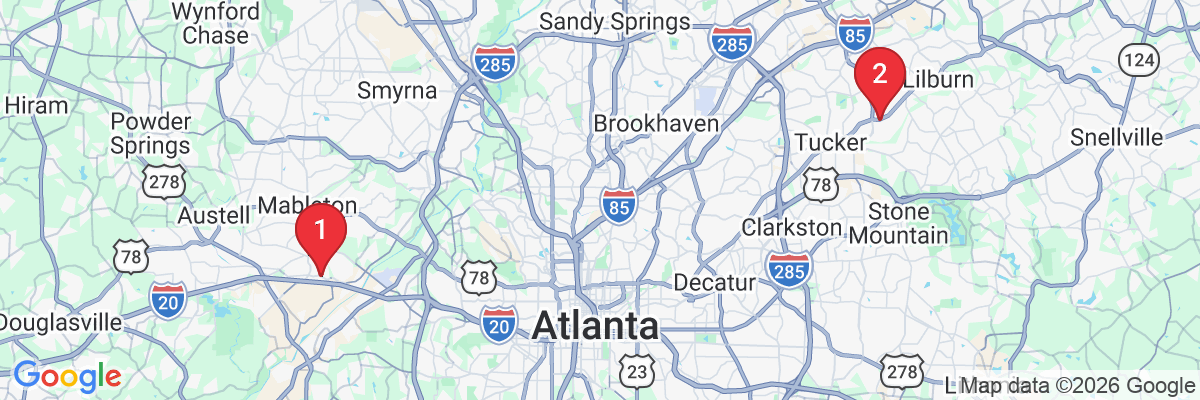 Map showing facility locations