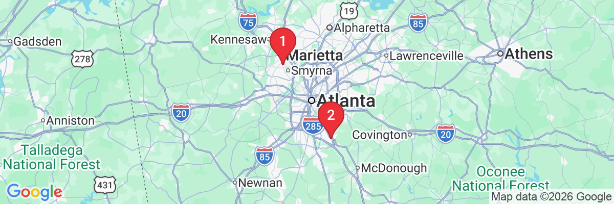 Map showing facility locations