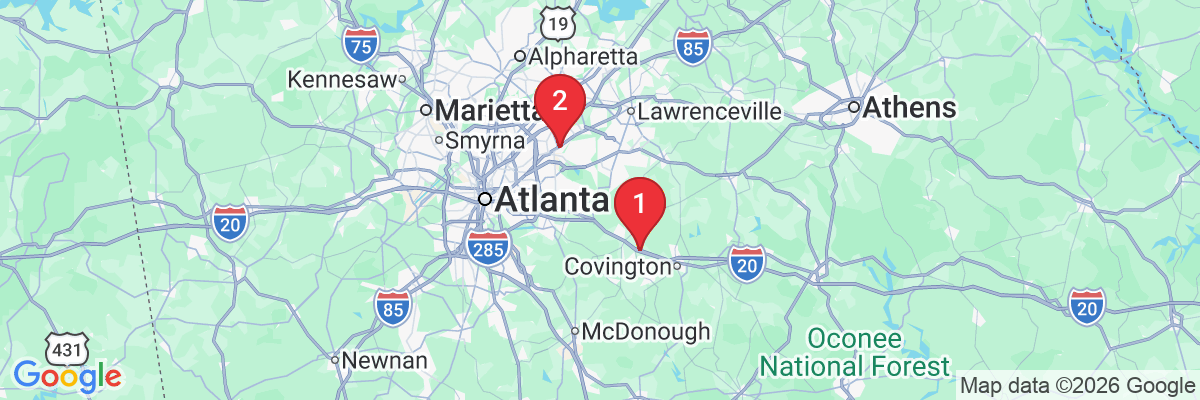 Map showing facility locations
